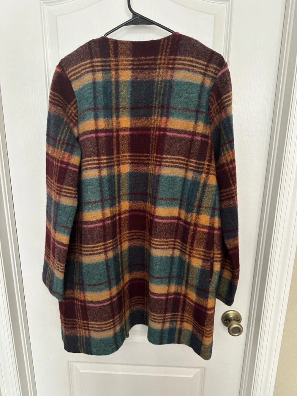 RACHEL ZOE PLAID WOOL RETRO BLAZER PEA COAT